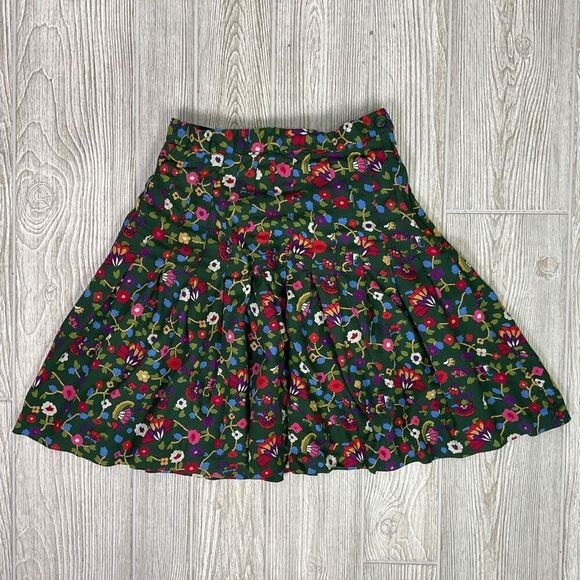 Vintage Rafferty Women's Outfit Set Short Sleeve Top Small, Skirt 7/8 Floral Gre - Picture 5 of 12